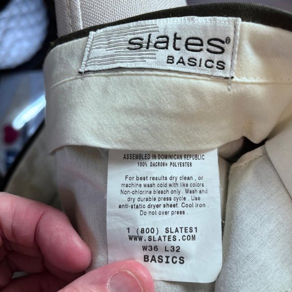 Slates Basics Men's Dress Pants Size 36/32, Dark Olive - Picture 6 of 6